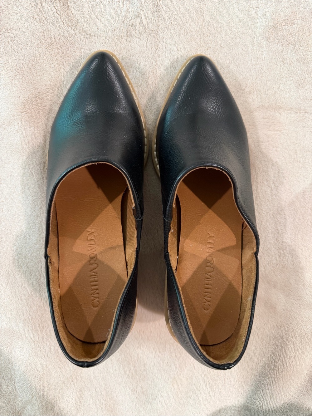 Cynthia Rowley Black Pointed-Toe Slip-On Mules Size 6 1/2 - Picture 5 of 6